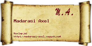 Madarasi Axel névjegykártya